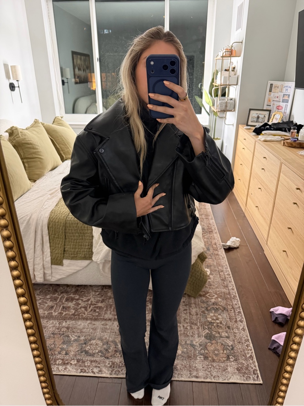 Lioness Black Faux Leather Moto Jacket
